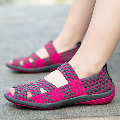 sandalias casual ergonómicas con tira elástica para mujer