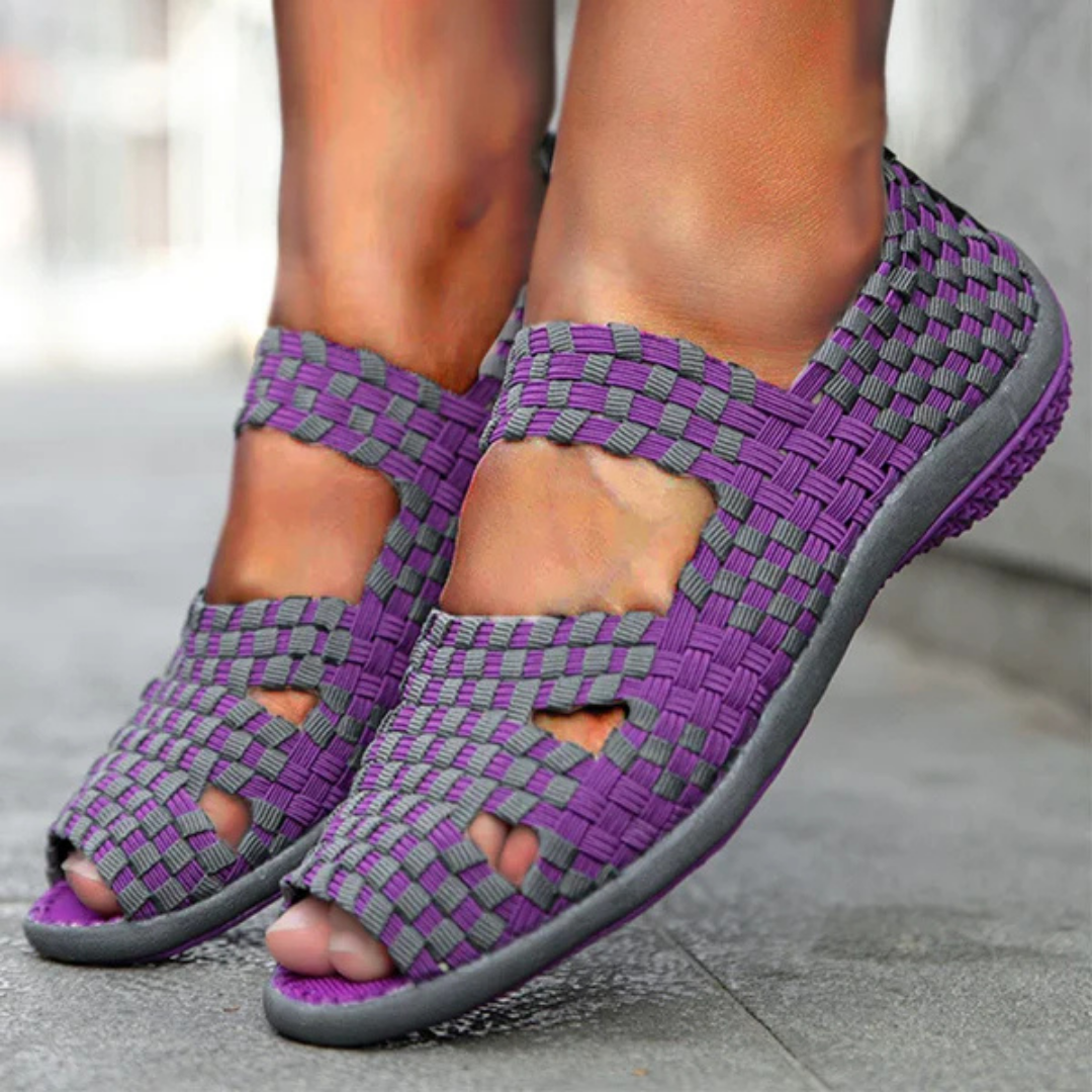 sandalias casual ergonómicas con tira elástica para mujer