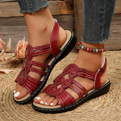 Sandalias en Cuero con suelas ergonómicas para Mujer
