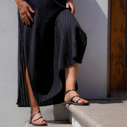 Sandalias Bajas sin Broche de Tiras Finas para Mujer