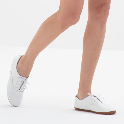 Zapatos de cuero con suela baja para mujer