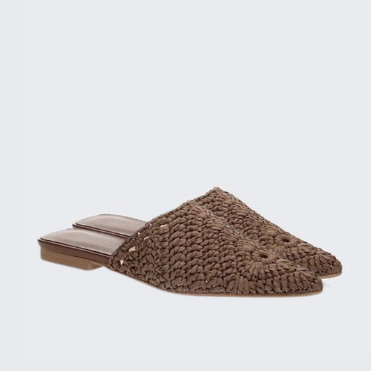 Sandalias planas de ganchillo estilo boho