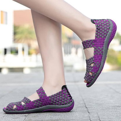 sandalias casual ergonómicas con tira elástica para mujer